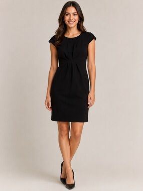 Jacob Black Cap-Sleeve Midi Sheath Dress